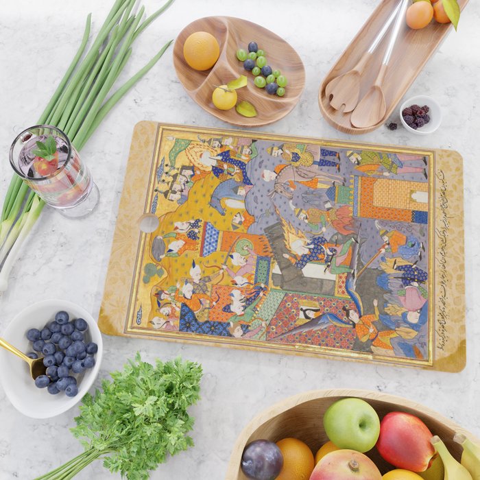 Fighting at the gates of Khaybar Islamic Antique Art  Cutting Board Gallery Image 2