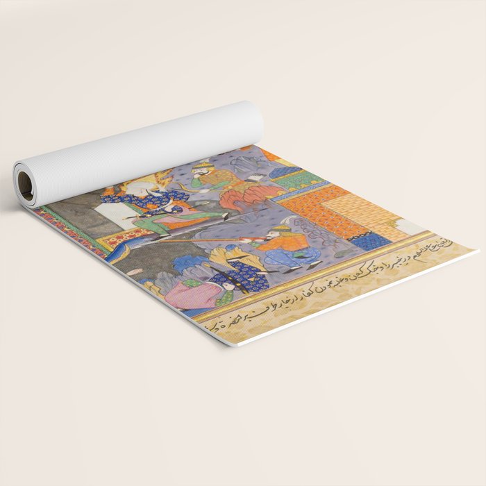 Fighting at the gates of Khaybar Islamic Antique Art  Yoga Mat Gallery Image 2