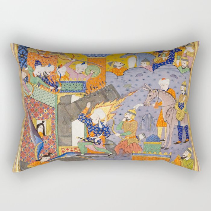 Fighting at the gates of Khaybar Islamic Antique Art  Rectangular Pillow Gallery Image 1