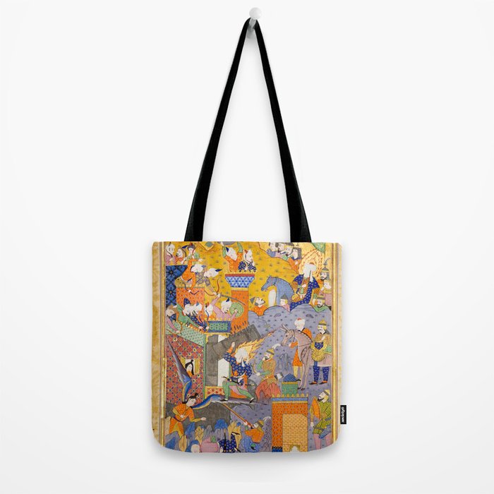 Fighting at the gates of Khaybar Islamic Antique Art  Tote Bag Gallery Image 2
