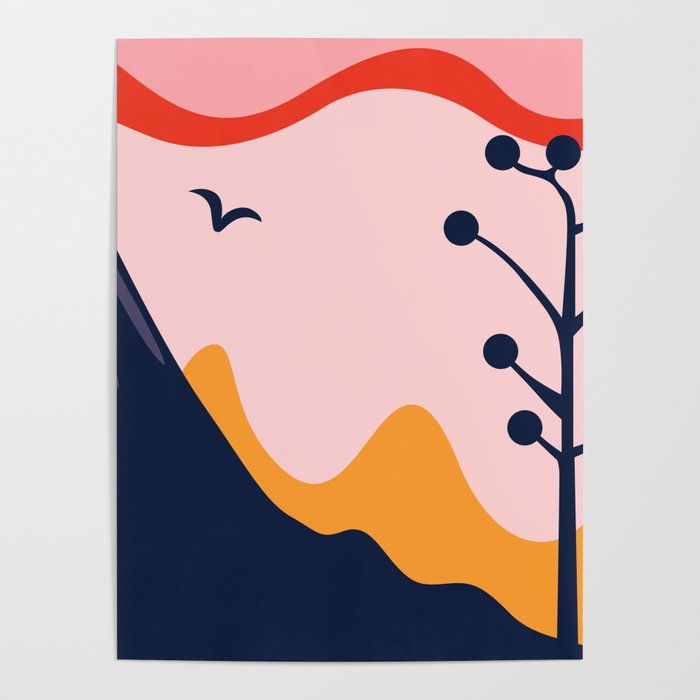 Abstract mountain nature landscape art Poster Gallery Image 4