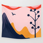 Abstract mountain nature landscape art Wall Tapestry Gallery Image 4