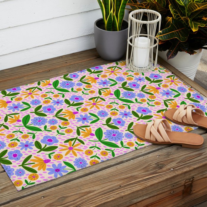 Summer Bright Floral #1 Outdoor Rug Gallery Image 2