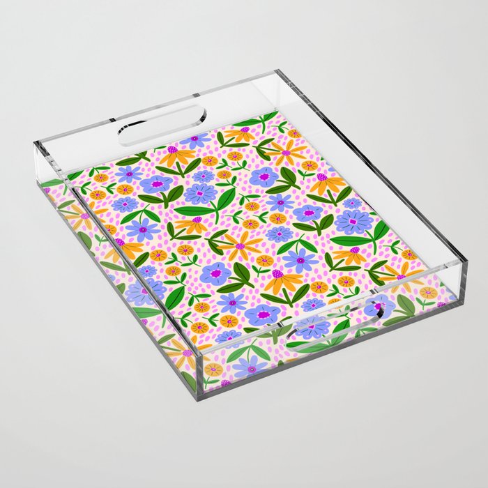 Summer Bright Floral #1 Acrylic Tray Gallery Image 1