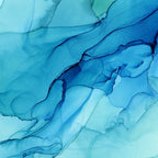 Emerald Sea Waves - Abstract Ombre Flowing Ink Coffee Mug Gallery Image 2