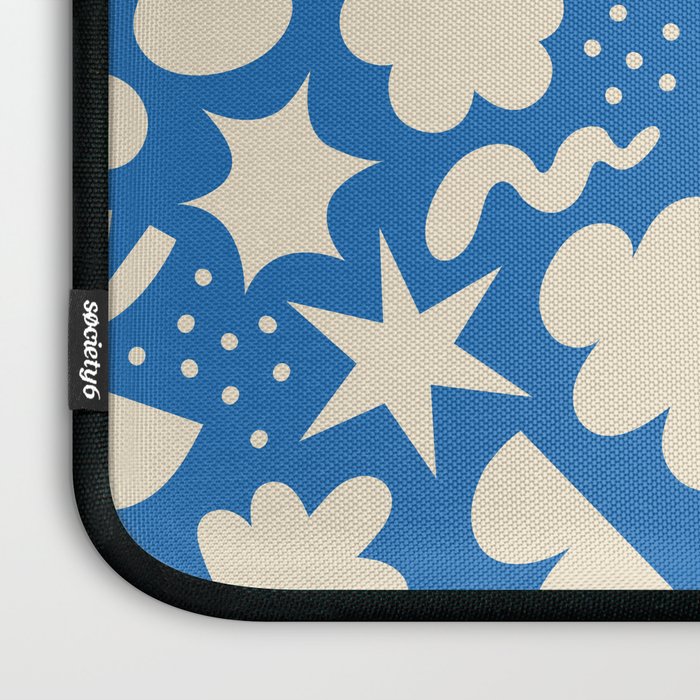 Abstract blue organic shape pattern Laptop Sleeve Gallery Image 3