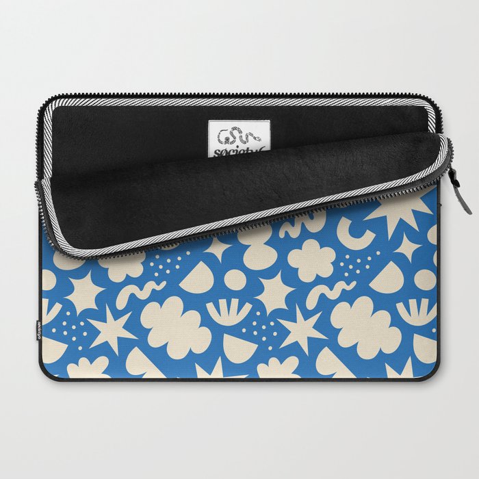 Abstract blue organic shape pattern Laptop Sleeve Gallery Image 2