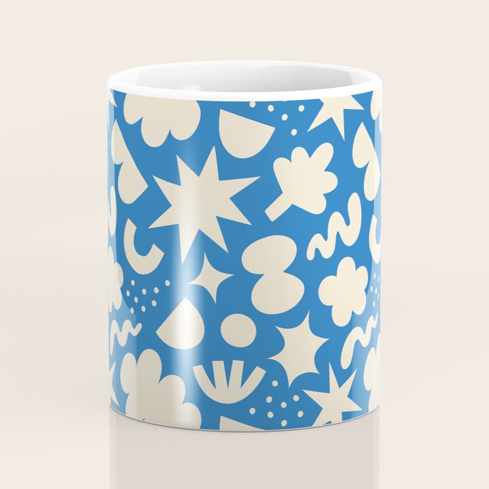 Abstract blue organic shape pattern Coffee Mug Gallery Image 4