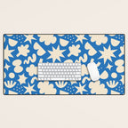 Abstract blue organic shape pattern Desk Mat Gallery Image 1