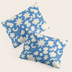 Abstract blue organic shape pattern Pillow Sham Gallery Image 3