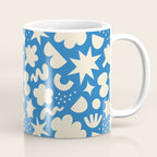 Abstract blue organic shape pattern Coffee Mug Gallery Image 1