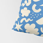 Abstract blue organic shape pattern Pillow Sham Gallery Image 4