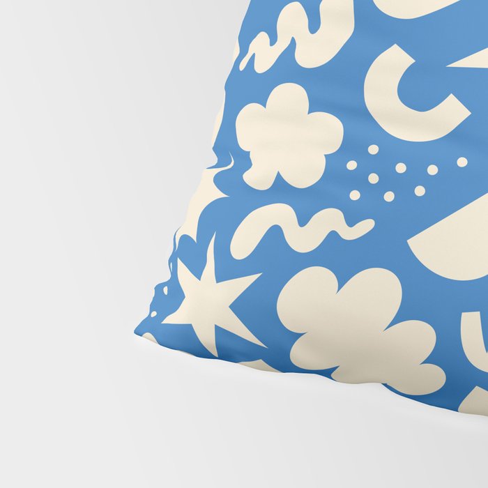 Abstract blue organic shape pattern Pillow Sham Gallery Image 4