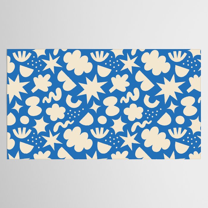 Abstract blue organic shape pattern Tablecloth Gallery Image 2