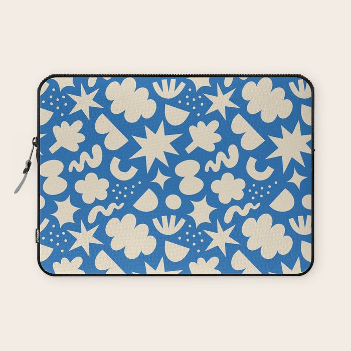 Abstract blue organic shape pattern Laptop Sleeve Gallery Image 1