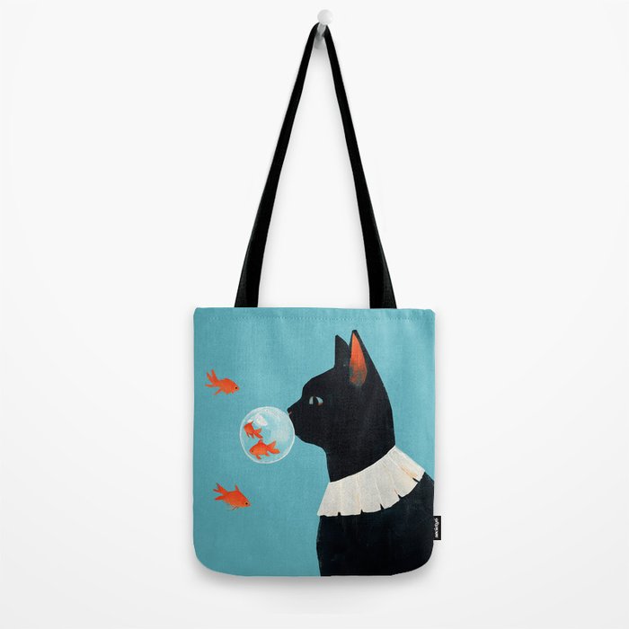Cat and Goldfish Tote Bag Gallery Image 2