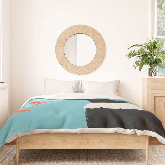 Cat and Goldfish Duvet Cover Gallery Image 3