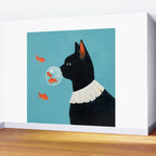 Cat and Goldfish Wall Mural Gallery Image 2