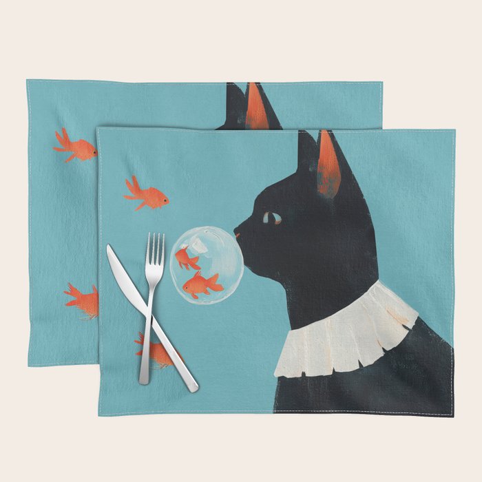 Cat and Goldfish Placemat Gallery Image 1
