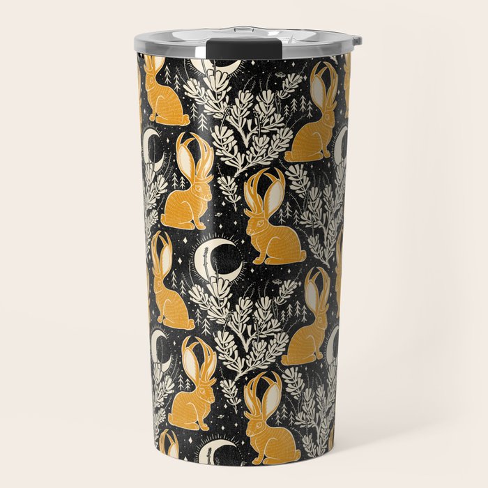 Jackalope - black & marigold  Travel Mug Gallery Image 1