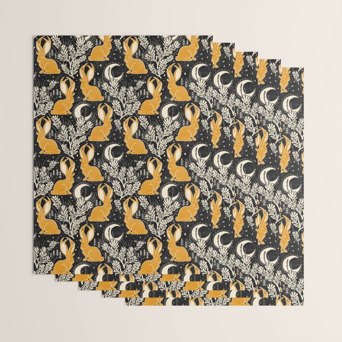Jackalope - black & marigold  Wrapping Paper Gallery Image 3