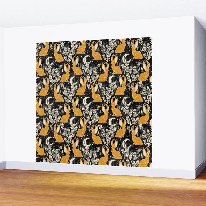 Jackalope - black & marigold  Wall Mural Gallery Image 2
