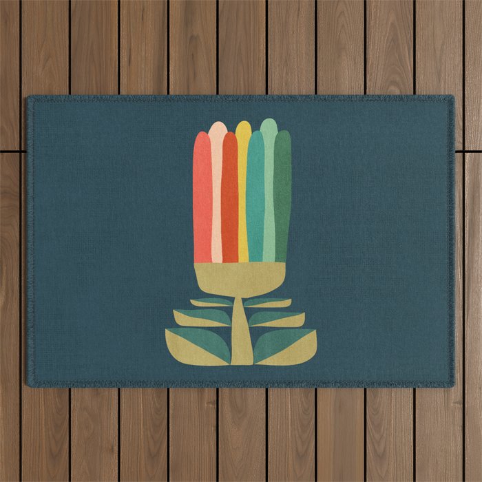 Little rainbow flower Outdoor Rug Gallery Image 1