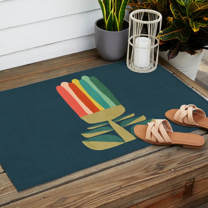 Little rainbow flower Outdoor Rug Gallery Image 2