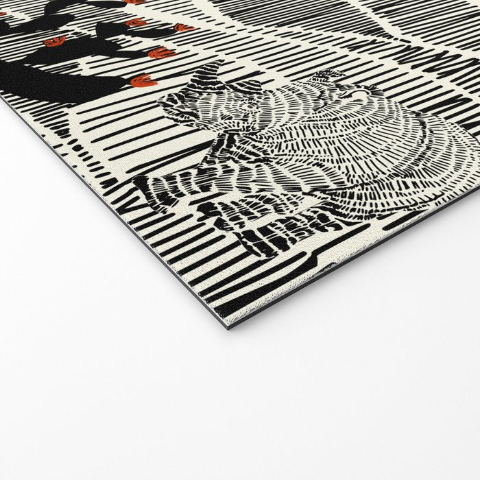 Wildlife Safari Savannah black ´n white Welcome Mat Gallery Image 2