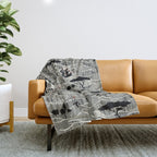 Wildlife Safari Savannah black ´n white Throw Blanket Gallery Image 1