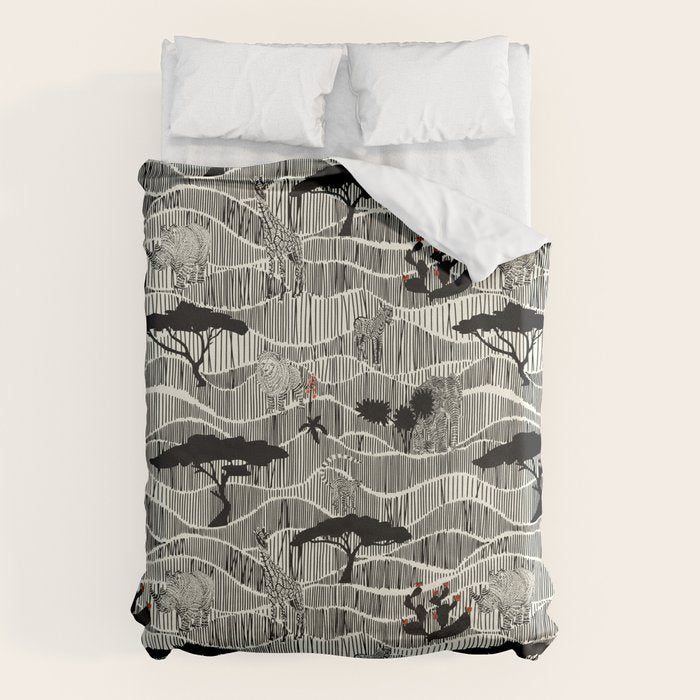 Wildlife Safari Savannah black ´n white Duvet Cover Gallery Image 6