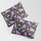Space Unicorns - Neon Rainbow on Black Pillow Sham Gallery Image 3