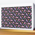 Space Unicorns - Neon Rainbow on Black Wall Mural Gallery Image 2