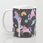 Space Unicorns - Neon Rainbow on Black Coffee Mug Gallery Image 3
