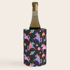 Space Unicorns - Neon Rainbow on Black Wine Chiller Gallery Image 3