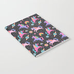 Space Unicorns - Neon Rainbow on Black Notebook Gallery Image 2