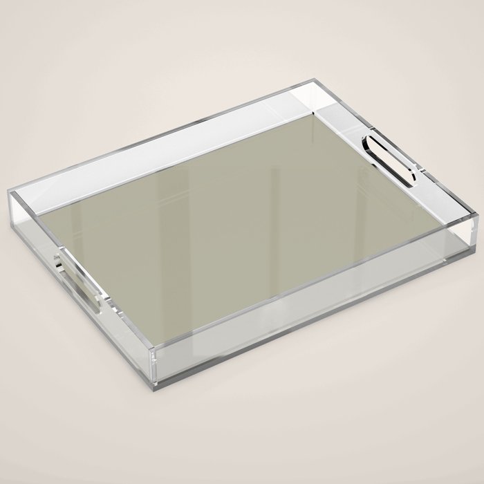 Neutral Mushroom Solid Color Acrylic Tray Gallery Image 1