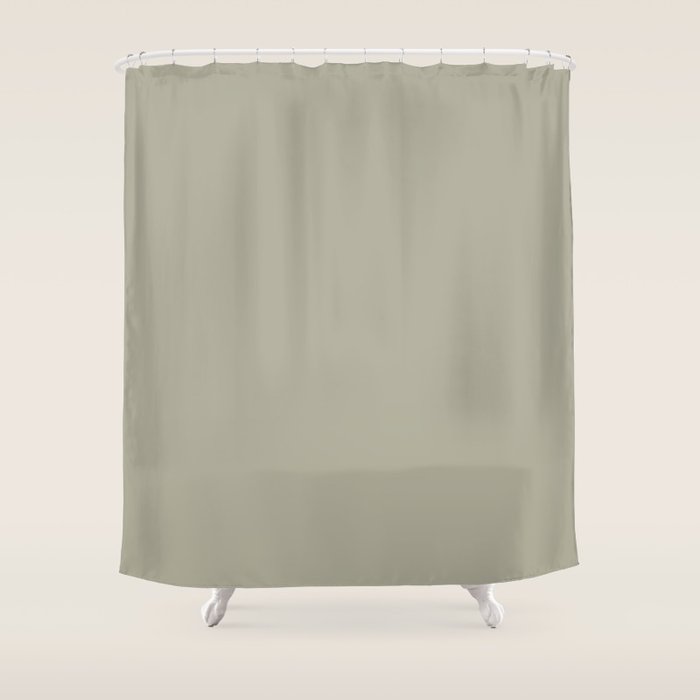 Neutral Mushroom Solid Color Shower Curtain Gallery Image 1