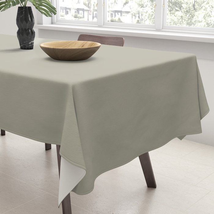 Neutral Mushroom Solid Color Tablecloth Gallery Image 3