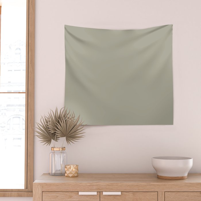 Neutral Mushroom Solid Color Wall Tapestry Gallery Image 2