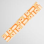 Mid Century Modern Piquet Abstract Multi Geometric Pattern in Light Tangerine Orange Tones Table Runner Gallery Image 3