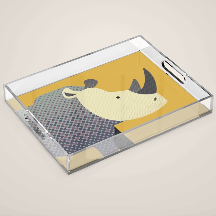 Whimsy Rhinoceros II Acrylic Tray Gallery Image 1