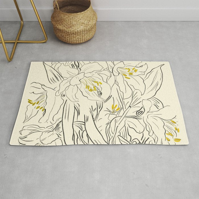 Minimalist Garden flowers Rug Gallery Image 1