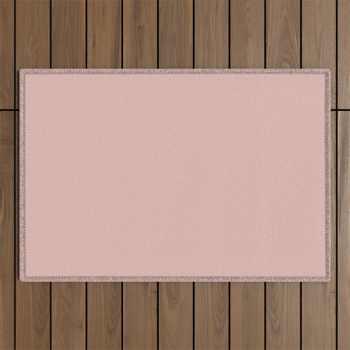 Solid Color Rose Gold Pink Outdoor Rug Gallery Image 1