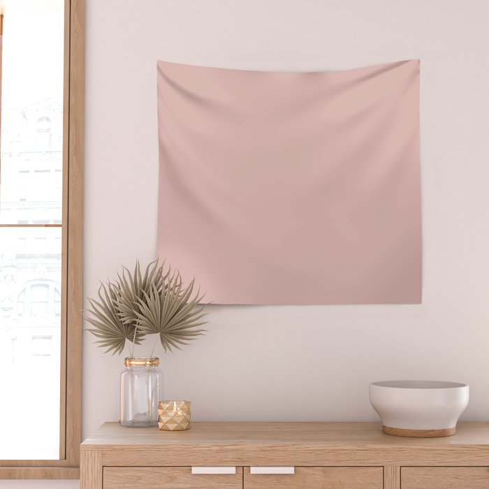 Solid Color Rose Gold Pink Wall Tapestry Gallery Image 2