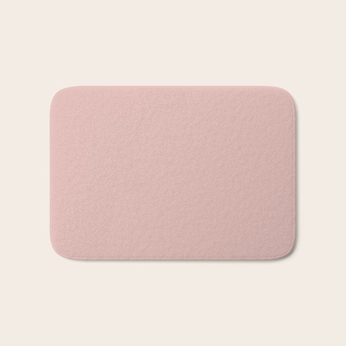 Solid Color Rose Gold Pink Bath Mat Gallery Image 1