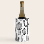 Cactus plant doodle art pattern Wine Chiller Gallery Image 1