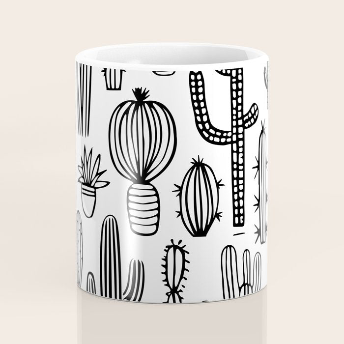 Cactus plant doodle art pattern Coffee Mug Gallery Image 4