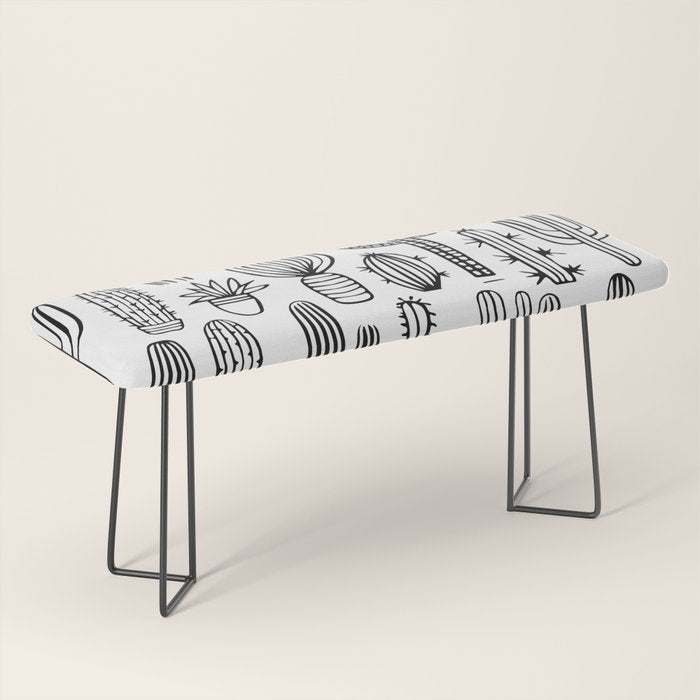 Cactus plant doodle art pattern Bench Gallery Image 1