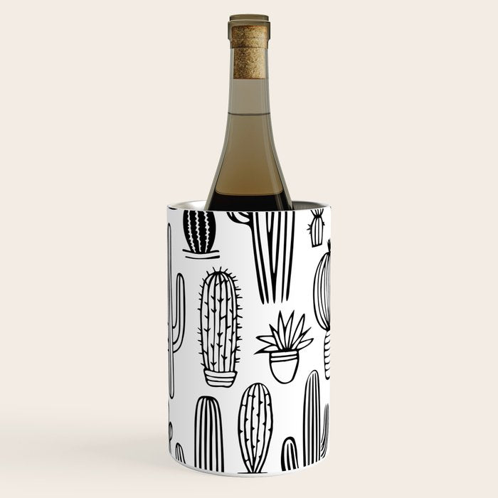 Cactus plant doodle art pattern Wine Chiller Gallery Image 2